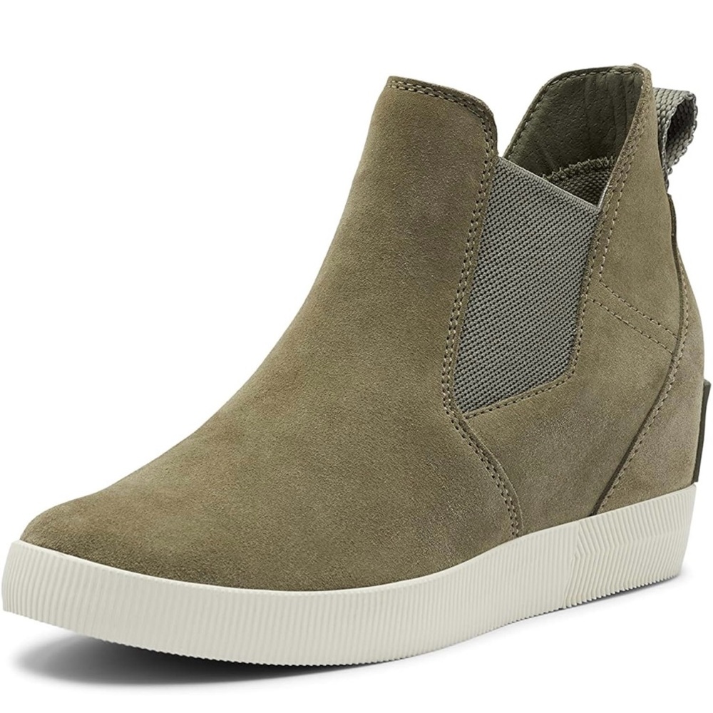 Sorel out n about slip on wedge stone green, size 8